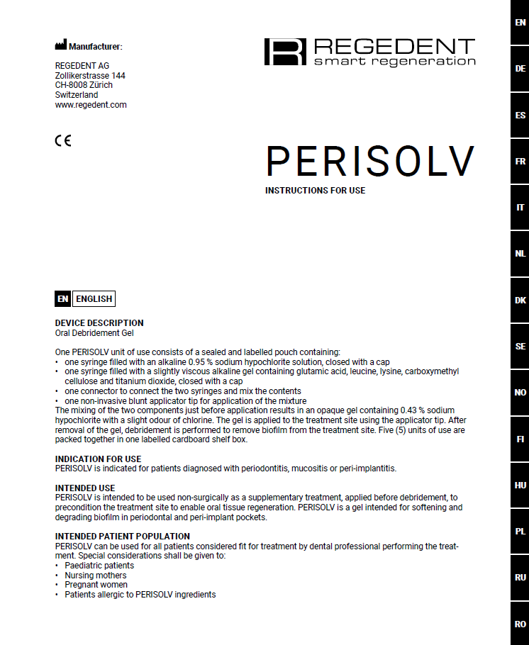 Instructions for use PERISOLV